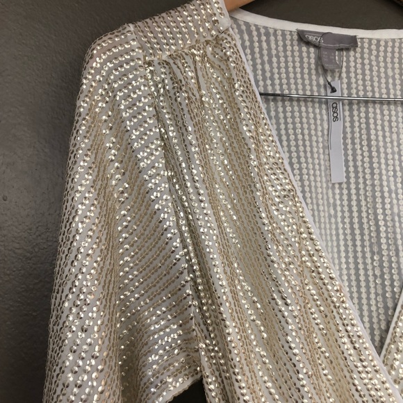 BNWT ASOS Gold Wrap dress, small! - Picture 4 of 8